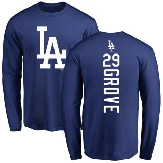 Men's Los Angeles Dodgers Michael Grove Royal Backer Long Sleeve T-Shirt