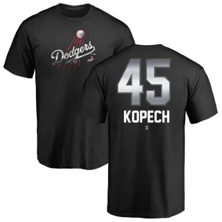 Men's Los Angeles Dodgers Michael Kopech Black Midnight Mascot T-Shirt