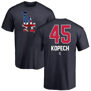 Men's Los Angeles Dodgers Michael Kopech Navy Name and Number Banner Wave T-Shirt