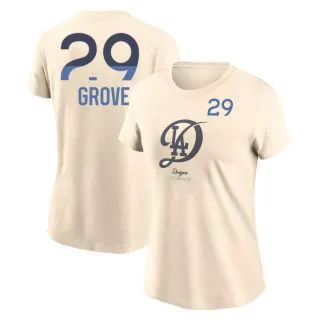 Women's Los Angeles Dodgers Michael Grove Cream 2024 City Connect T-Shirt