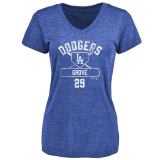 Women's Los Angeles Dodgers Michael Grove Royal Base Runner T-Shirt