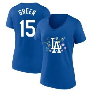 Women's Los Angeles Dodgers Shawn Green RoyalBlue Royal Blue Takashi Murakami V-Neck T-Shirt