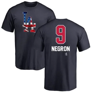 Youth Los Angeles Dodgers Kristopher Negron Navy Name and Number Banner Wave T-Shirt
